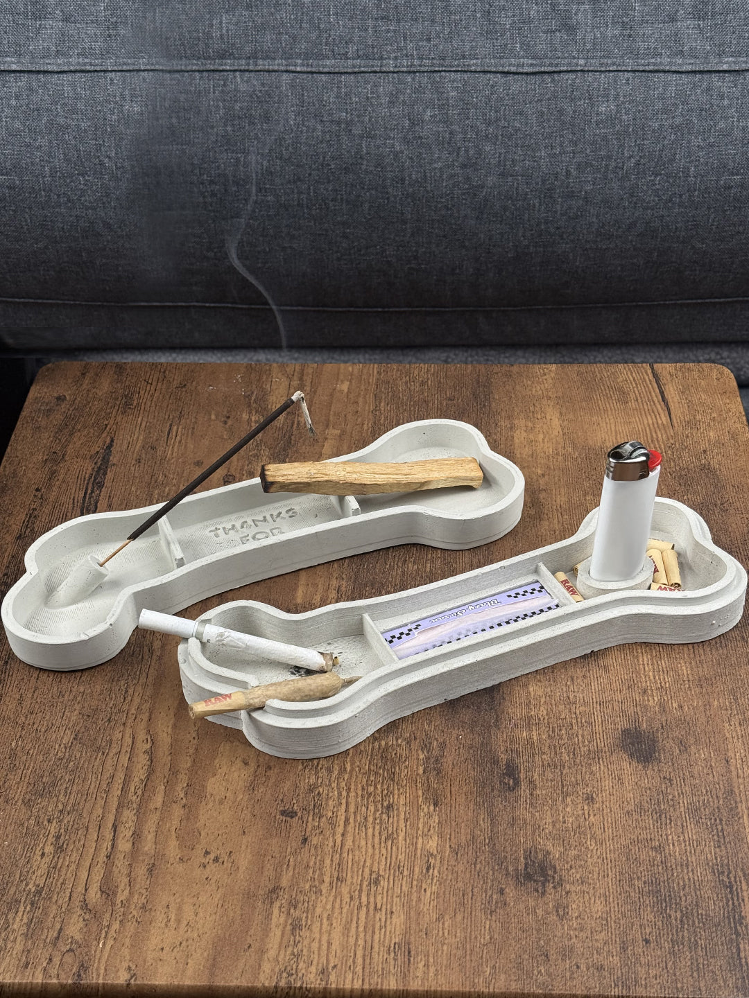 3D Printed "Dogs Days" Bone Concrete Ashtray | Joint Holder & Incense Burner